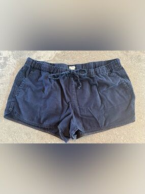 J. Crew Seaside Navy Drawstring Linen Blend Shorts